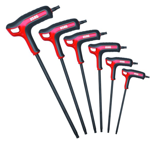 USAG 280 HATX/SE6 SERIE DI 6 CHIAVI MASCHIO PIEGAT CON IMPUGNATURA PER VITI TORX